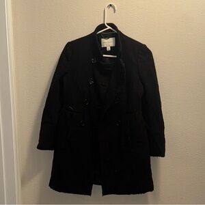 Banana Republic Black Wool Blend Pea Coat